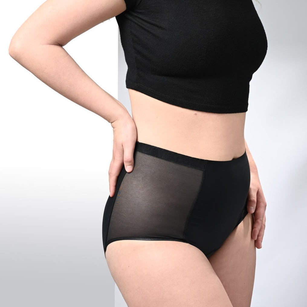 culottes menstruelles suisse Célestine - Ultra taille haute - Noir